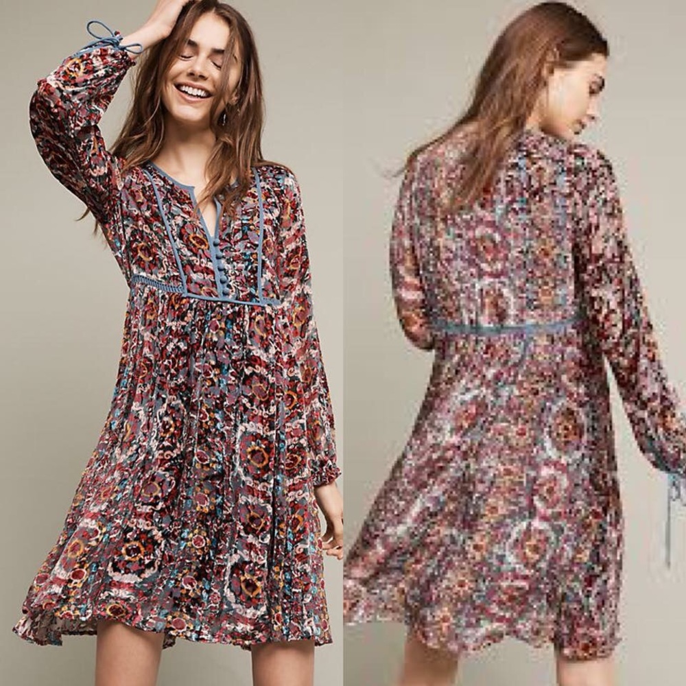 Abia Velvet Peasant Dress By Floreat